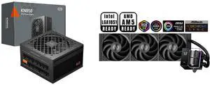 PCCOOLER CPS KN850 Fully Modular Power Supply, 80 PLUS Gold 850W PSU, Native 12V-2x6 Connector, ATX 3.1 & PCIe 5.1 Ready, Dual CPU Power Cables, 105°C Rated Japanese Capacitors, P3-KN850-G1F PCCOOLER CPS DS360 AIO CPU Liquid Cooler, 360mm R