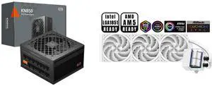PCCOOLER CPS KN850 Fully Modular Power Supply, 80 PLUS Gold 850W PSU, Native 12V-2x6 Connector, ATX 3.1 & PCIe 5.1 Ready, Dual CPU Power Cables, 105°C Rated Japanese Capacitors, P3-KN850-G1F PCCOOLER CPS DS360 AIO CPU Liquid Cooler, 360mm R