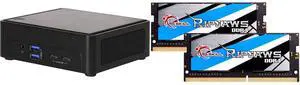 ASRock Industrial NUCS BOX-1340P/D4 Black Barebone Systems - Mini-PC(Intel® 13th Gen (Raptor Lake-P) Core™ Processors i5-1340P, Supports Quad display, 2 x HDMI 2.0b, 2 x DP 1.4a (from Type-C)) G.SKILL Ripjaws Series 64GB (2 x 32GB) 260-Pin
