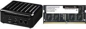 ASRock Industrial 4x4 BOX-5800U SoC Fanned Embedded BOX PC (Include AMD Ryzen 5800U, TPM 2.0 Onboard IC, Supports Quad display, 1 x HDMI 2.0a, 3 x DP (2 from Type C)) Team Elite 32GB 260-Pin DDR4 SO-DIMM DDR4 3200 (PC4 25600) Laptop Memory
