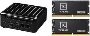 ASRock Industrial 4x4 BOX-5800U SoC Fanned Embedded BOX PC (Include AMD Ryzen 5800U, TPM 2.0 Onboard IC, Supports Quad display, 1 x HDMI 2.0a, 3 x DP (2 from Type C)) Team T-CREATE CLASSIC 32GB (2 x 16GB) 260 Pin Non-ECC Unbuffered DIMM DDR