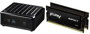 ASRock Industrial NUC BOX-1165G7 Fanned BOX Barebone (Include Intel 11th CPU i7 ) Kingston FURY Impact 32GB (2 x 16GB) 260-pin SO-DIMM DDR4 3200 MHz CL20 Black Memory (KF432S20IBK2/32)