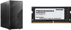 ASRock DESKMINI X300W AMD X300 mini PC Barebone AMD AM4 Socket W/O CPU  HDMI,DisplayPort, D-Sub Gigabit LAN 155 x 155 x 80 mm (1.92L) Patriot Signature Line 16GB 260-Pin DDR4 SO-DIMM DDR4 3200 (PC4 25600) Laptop Memory Model PSD416G320081S
