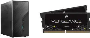 ASRock DESKMINI X300W AMD X300 mini PC Barebone AMD AM4 Socket W/O CPU  HDMI,DisplayPort, D-Sub Gigabit LAN 155 x 155 x 80 mm (1.92L) CORSAIR Vengeance 16GB (2 x 8GB) 260-Pin DDR4 SO-DIMM DDR4 3200 (PC4 25600) Laptop Memory Model CMSX16GX4M