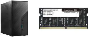 ASRock DESKMINI X300W AMD X300 mini PC Barebone AMD AM4 Socket W/O CPU  HDMI,DisplayPort, D-Sub Gigabit LAN 155 x 155 x 80 mm (1.92L) Team Elite 32GB 260-Pin DDR4 SO-DIMM DDR4 3200 (PC4 25600) Laptop Memory Model TED432G3200C22-S01