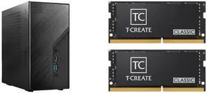 ASRock DESKMINI X300W AMD X300 mini PC Barebone AMD AM4 Socket W/O CPU  HDMI,DisplayPort, D-Sub Gigabit LAN 155 x 155 x 80 mm (1.92L) Team T-CREATE CLASSIC 32GB (2 x 16GB) 260 Pin Non-ECC Unbuffered DIMM DDR4 3200 (PC4 25600) Laptop Memory