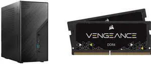 ASRock DESKMINI X300W AMD X300 mini PC Barebone AMD AM4 Socket W/O CPU  HDMI,DisplayPort, D-Sub Gigabit LAN 155 x 155 x 80 mm (1.92L) CORSAIR Vengeance 32GB (2 x 16GB) 260-Pin DDR4 SO-DIMM DDR4 3200 (PC4 25600) Laptop Memory Model CMSX32GX4