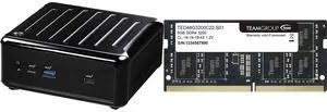 ASRock Industrial NUC BOX-J6412 Black Mini / Booksize Barebone System Team Elite 8GB 260-Pin DDR4 SO-DIMM DDR4 3200 (PC4 25600) Laptop Memory Model TED48G3200C22-S01