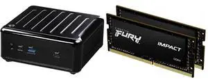 ASRock Industrial NUC BOX-J6412 Black Mini / Booksize Barebone System Kingston FURY Impact 32GB (2 x 16GB) 260-pin SO-DIMM DDR4 3200 MHz CL20 Black Memory (KF432S20IBK2/32)