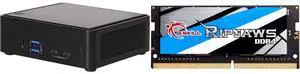 ASRock Industrial NUCS BOX-1340P/D4 Black Barebone Systems - Mini-PC(Intel® 13th Gen (Raptor Lake-P) Core™ Processors i5-1340P, Supports Quad display, 2 x HDMI 2.0b, 2 x DP 1.4a (from Type-C)) G.SKILL Ripjaws Series 32GB 260-Pin DDR4 SO-DIM