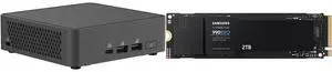 ASUS NUC 15 Pro Slim Barebone Kit Mini PC with Intel Series 2 Core 7 240H, 2x DDR5 SO-Dimm Slots, Dual Storage Design, Thunderbolt™ 4, Wi-Fi 7,  Blue tooth 5.4 - Memory and Storage Sold Separately SAMSUNG 990 EVO SSD 2TB, PCIe Gen 4x4, Gen
