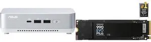 ASUS NUC 14 Pro+ Barebone with Intel 14thGen Core Ultra 9 185H (NPU Support), up to 96GB DDR5 RAM, Dual Storage, Thunderbolt 4, Wi-Fi 6E & Bluetooth 5.3, Silver Aluminum Chassis, with VESA Mount SAMSUNG 990 EVO PLUS SSD 1TB, PCIe Gen 4x4 |