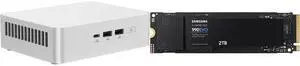 ASUS NUC 15 Pro+ Barebone Mini PC with Intel Series 2 Core Ultra 9 285H, 2x DDR5 SO-Dimm Slots, Dual Storage Design, Thunderbolt™ 4, Wi-Fi 7, Aluminum Chassis  - Memory and Storage Sold Separately SAMSUNG 990 EVO SSD 2TB, PCIe Gen 4x4, Gen
