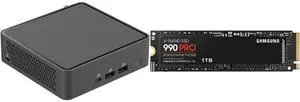 ASUS NUC 15 Pro Slim Barebone Kit Mini PC with Intel Series 2 Core 5 210H, 2x DDR5 SO-Dimm Slots, Dual Storage Design, Thunderbolt™ 4, Wi-Fi 7,  Blue tooth 5.4 - Memory and Storage Sold Separately SAMSUNG 990 PRO SSD 1TB PCIe 4.0 M.2 2280 I