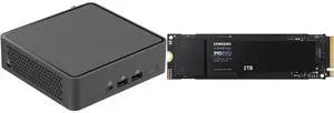 ASUS NUC 15 Pro Slim Barebone Kit Mini PC with Intel Series 2 Core 5 210H, 2x DDR5 SO-Dimm Slots, Dual Storage Design, Thunderbolt™ 4, Wi-Fi 7,  Blue tooth 5.4 - Memory and Storage Sold Separately SAMSUNG 990 EVO SSD 2TB, PCIe Gen 4x4, Gen