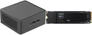 ASUS NUC 15 Pro Tall Barebone Kit Mini PC with Intel Series 2 Core 7 240H, 2x DDR5 SO-Dimm Slots, Dual Storage Design, Thunderbolt™ 4, Wi-Fi 7,  Blue tooth 5.4 - Memory and Storage Sold Separately SAMSUNG 990 EVO SSD 2TB, PCIe Gen 4x4, Gen
