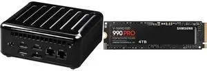 ASRock Industrial 4x4 BOX-5800U SoC Fanned Embedded BOX PC (Include AMD Ryzen 5800U, TPM 2.0 Onboard IC, Supports Quad display, 1 x HDMI 2.0a, 3 x DP (2 from Type C)) SAMSUNG 990 PRO SSD 4TB PCIe 4.0 M.2 2280 Internal Solid State Hard Drive