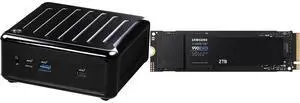 ASRock Industrial NUC BOX-J6412 Black Mini / Booksize Barebone System SAMSUNG 990 EVO SSD 2TB, PCIe Gen 4x4, Gen 5x2 M.2 2280 NVMe Internal Solid State Drive, Speeds Up to 5,000MB/s, Upgrade Storage for PC Computer, Laptop, MZ-V9E2T0B/AM, B