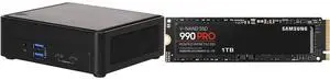 ASRock Industrial NUCS BOX-155H Slim Type Fanned Barebone SAMSUNG 990 PRO SSD 1TB PCIe 4.0 M.2 2280 Internal Solid State Hard Drive, Seq. Read Speeds Up to 7,450 MB/s for High End Computing, Gaming, and Heavy Duty Workstations, MZ-V9P1T0B/A