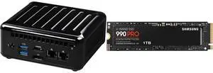 ASRock Industrial NUC 1200 BOX Series NUC BOX-1220P Black Fanned BOX SAMSUNG 990 PRO SSD 1TB PCIe 4.0 M.2 2280 Internal Solid State Hard Drive, Seq. Read Speeds Up to 7,450 MB/s for High End Computing, Gaming, and Heavy Duty Workstations, M