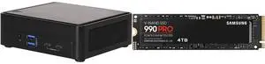 ASRock Industrial NUCS BOX-155H Slim Type Fanned Barebone SAMSUNG 990 PRO SSD 4TB PCIe 4.0 M.2 2280 Internal Solid State Hard Drive, Seq. Read Speeds Up to 7,450 MB/s for High End Computing, Gaming, and Heavy Duty Workstations, MZ-V9P4T0B/A