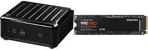 ASRock Industrial NUC BOX-1340P/D5 Black Barebone Systems - Mini-PC (13th Gen Intel CPU, support Quad display, USB 4) SAMSUNG 990 PRO 2TB SSD, PCIe Gen4 M.2 2280, Seq. Read Speeds Up-to 7,450MB/s for High End Computing, Gaming, and Heavy Du