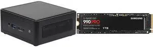 ASRock Industrial AI Accelerated NUC BOX-155H Fanned Barebone DDR5 5600MHz up to 96GB (48GB per DIMM) (include Intel® Core™ Ultra 7 155H CPU (Meteor Lake-H))(Dua 2.5 GbE ethernet ) SAMSUNG 990 PRO SSD 1TB PCIe 4.0 M.2 2280 Internal Solid St