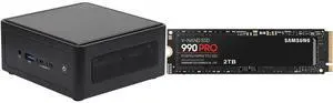 ASRock Industrial AI Accelerated NUC BOX-155H Fanned Barebone DDR5 5600MHz up to 96GB (48GB per DIMM) (include Intel® Core™ Ultra 7 155H CPU (Meteor Lake-H))(Dua 2.5 GbE ethernet ) SAMSUNG 990 PRO 2TB SSD, PCIe Gen4 M.2 2280, Seq. Read Spee