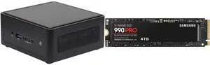 ASRock Industrial AI Accelerated NUC BOX-155H Fanned Barebone DDR5 5600MHz up to 96GB (48GB per DIMM) (include Intel® Core™ Ultra 7 155H CPU (Meteor Lake-H))(Dua 2.5 GbE ethernet ) SAMSUNG 990 PRO SSD 4TB PCIe 4.0 M.2 2280 Internal Solid St