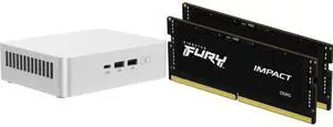 ASUS NUC 15 Pro+ Barebone Mini PC with Intel Series 2 Core Ultra 9 285H, 2x DDR5 SO-Dimm Slots, Dual Storage Design, Thunderbolt™ 4, Wi-Fi 7, Aluminum Chassis  - Memory and Storage Sold Separately Kingston FURY Impact 64GB (2 x 32GB) 262-Pi
