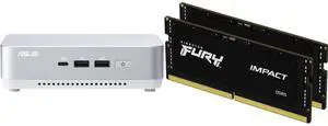 ASUS NUC 14 Pro+ Barebone with Intel 14thGen Core Ultra 9 185H (NPU Support), up to 96GB DDR5 RAM, Dual Storage, Thunderbolt 4, Wi-Fi 6E & Bluetooth 5.3, Silver Aluminum Chassis, with VESA Mount Kingston FURY Impact 64GB (2 x 32GB) 262-Pin
