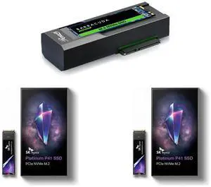Rosewill NVME to 2.5'' 3.5'' Offline Clone Enclosure bundle with 2 x SK hynix Platinum P41 M2 SSD 2TB