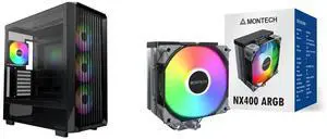 Computer Case CPU Cooler Combo -  Montech X5 (B) Bundle with  Montech NX400 ARGB (B)