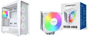 Computer Case CPU Cooler Combo -  Montech X5 (W) Bundle with  Montech NX400 ARGB (W)