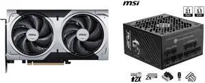 GPU PSU Combo -  MSI RTX 5060 Ti 8G VENTUS 2X PLUS Bundle with  MSI MPG A850GS PCIE5