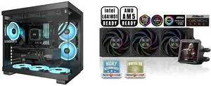 PCCOOLER CPS C3 T500 ARGB PC Case, Dual-Chamber Mid-Tower ATX Case, Desktop Computer Case w/ 6 ARGB Fans Pre-installed w/ Fan Hub, Column-Free Design, Tempered Glass, USB 3.1 Gen 2 Type-C, Black PCCOOLER CPS DT360 ARGB Display AIO CPU Liqui PCCOOLER CPS C3 T500 ARGB PC Case, Dual-Chamber Mid-Tower ATX Case, Desktop Computer Case w/ 6 ARGB Fans Pre-installed w/ Fan Hub, Column-Free Design, Tempered Glass, USB 3.1 Gen 2 Type-C, Black PCCOOLER CPS DT360 ARGB Display AIO CPU Liqui