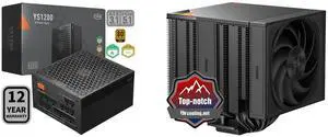 PCCOOLER CPS YS1200 Fully Modular Power Supply, 80 PLUS Gold 1200W PSU, 12V-2x6 Cable, ATX 3.1 & PCIe 5.1 Ready, 105°C Rated Japanese Capacitors, ECO Mode, 135mm FDB Fan, 12 Years Warranty PCCOOLER CPS RZ820 Dual Tower CPU Air Cooler, 8 Hea