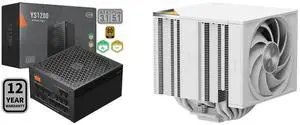 PCCOOLER CPS YS1200 Fully Modular Power Supply, 80 PLUS Gold 1200W PSU, 12V-2x6 Cable, ATX 3.1 & PCIe 5.1 Ready, 105°C Rated Japanese Capacitors, ECO Mode, 135mm FDB Fan, 12 Years Warranty PCCOOLER CPS RZ820 Dual Tower CPU Air Cooler, 8 Hea