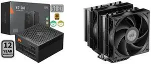 PCCOOLER CPS YS1200 Fully Modular Power Supply, 80 PLUS Gold 1200W PSU, 12V-2x6 Cable, ATX 3.1 & PCIe 5.1 Ready, 105°C Rated Japanese Capacitors, ECO Mode, 135mm FDB Fan, 12 Years Warranty PCCOOLER CPS RT620 Dual Tower CPU Air Cooler, 6 Hea