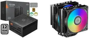 PCCOOLER CPS YS1200 Fully Modular Power Supply, 80 PLUS Gold 1200W PSU, 12V-2x6 Cable, ATX 3.1 & PCIe 5.1 Ready, 105°C Rated Japanese Capacitors, ECO Mode, 135mm FDB Fan, 12 Years Warranty PCCOOLER CPS RT620 ARGB Dual Tower CPU Air Cooler,