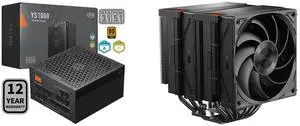 PCCOOLER CPS YS1000 Fully Modular Power Supply, 80 PLUS Gold 1000W PSU, 12V-2x6 Cable, ATX 3.1 & PCIe 5.1 Ready, 105°C Rated Japanese Capacitors, ECO Mode, 135mm FDB Fan, 12 Years Warranty PCCOOLER CPS RZ620 Dual Tower CPU Air Cooler, 6 Hea