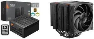 PCCOOLER CPS YS850 Fully Modular Power Supply, 80 PLUS Gold 850W PSU, 12V-2x6 Cable,  ATX 3.1 & PCIe 5.1 Ready, 105°C Rated Japanese Capacitors, ECO Mode, 135mm FDB Fan, 12 Years Warranty PCCOOLER CPS RZ620 Dual Tower CPU Air Cooler, 6 Heat