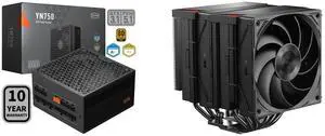 PCCOOLER CPS YN750 Fully Modular Power Supply, 80 PLUS Gold 750W PSU, 12V-2x6 Cable ATX 3.1 & PCIe 5.1 Ready, 105°C Rated Japanese Capacitors, ECO Mode, 135mm FDB Fan, 10 Years Warranty PCCOOLER CPS RZ620 Dual Tower CPU Air Cooler, 6 Heat P