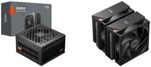 PCCOOLER CPS KN850 Fully Modular Power Supply, 80 PLUS Gold 850W PSU, Native 12V-2x6 Connector, ATX 3.1 & PCIe 5.1 Ready, Dual CPU Power Cables, 105°C Rated Japanese Capacitors, P3-KN850-G1F PCCOOLER CPS RT620 Digital Dual Tower CPU Air Coo