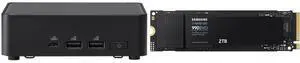 ASUS NUC 14 Pro RNUC14RVKU70000UI slim Barebone kit (mini PC)with Intel 14th Gen Core Ultra 7 155H, Dual Storage Design, Thunderbolt™ 4, Wi-Fi 6E & Bluetooth 5.3 - Memory and Storage Sold Separately SAMSUNG 990 EVO SSD 2TB, PCIe Gen 4x4, Ge