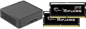 ASUS NUC 15 Pro Slim Barebone Kit Mini PC with Intel Series 2 Core 5 210H, 2x DDR5 SO-Dimm Slots, Dual Storage Design, Thunderbolt™ 4, Wi-Fi 7,  Blue tooth 5.4 - Memory and Storage Sold Separately G.SKILL Ripjaws SO-DIMM 32GB (2 x 16GB) 262