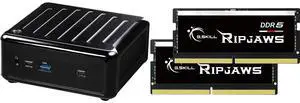 ASRock 4X4 BOX-7640U DDR5 2.5 Gigabit LAN WiFi-6E Barebone System G.SKILL Ripjaws SO-DIMM 32GB (2 x 16GB) 262-Pin DDR5 SO-DIMM DDR5 5600 (PC5 44800) Laptop Memory Model F5-5600S4645A16GX2-RS