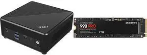 MSI Cubi N ADL Fanless Ultrasmall NUC MINI PC Barebone PC, Intel Pentium N200, WiFi AC9462, BT 5, Duel LAN,  ThunderBOLT Type C, Black, Non-OS (ADL-054BUS) SAMSUNG 990 PRO SSD 1TB PCIe 4.0 M.2 2280 Internal Solid State Hard Drive, Seq. Read