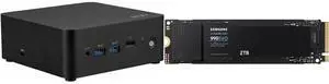 MSI Cubi NUC 13MQG 203BUS Mini Barebone PC, Intel Core i5-1345U vPro Entperise (Windows OS, RAM, HDD are not included)  Cubi13MQG203B SAMSUNG 990 EVO SSD 2TB, PCIe Gen 4x4, Gen 5x2 M.2 2280 NVMe Internal Solid State Drive, Speeds Up to 5,00