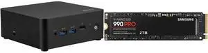 MSI Cubi NUC 13MQG 203BUS Mini Barebone PC, Intel Core i5-1345U vPro Entperise (Windows OS, RAM, HDD are not included)  Cubi13MQG203B SAMSUNG 990 PRO 2TB SSD, PCIe Gen4 M.2 2280, Seq. Read Speeds Up-to 7,450MB/s for High End Computing, Gami